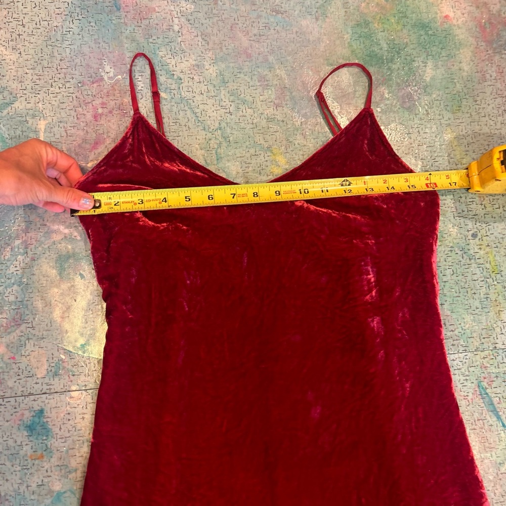 Wine 🍷 Crushed Velvet Slip Dress - Picture 12 of 14